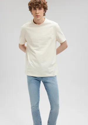 Crew Neck Beige Basic T-Shirt