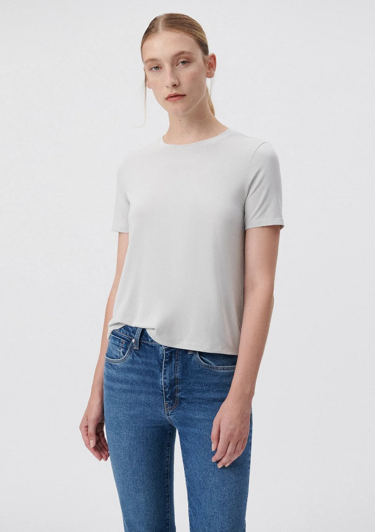 Crew Neck Grey Basic T-Shirt