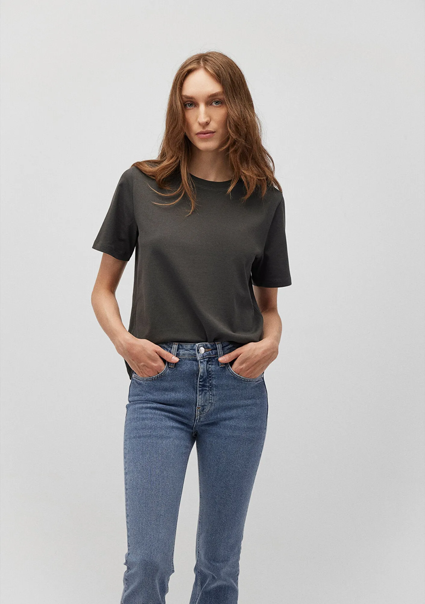 Crew Neck Grey Basic T-Shirt