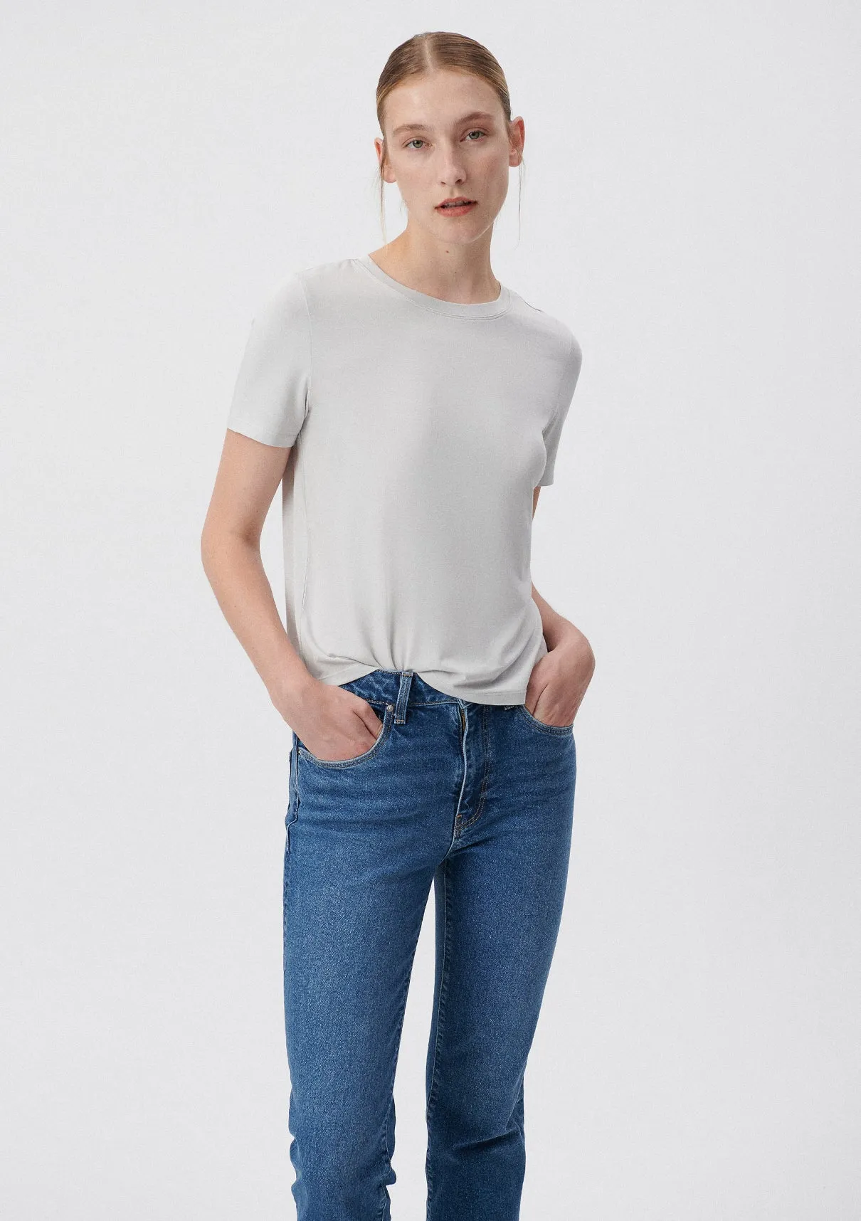 Crew Neck Grey Basic T-Shirt