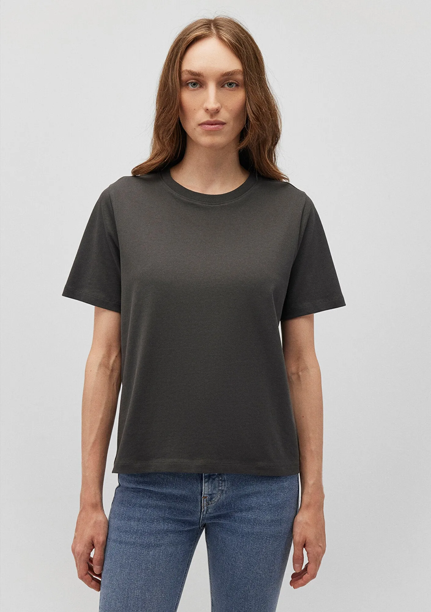 Crew Neck Grey Basic T-Shirt