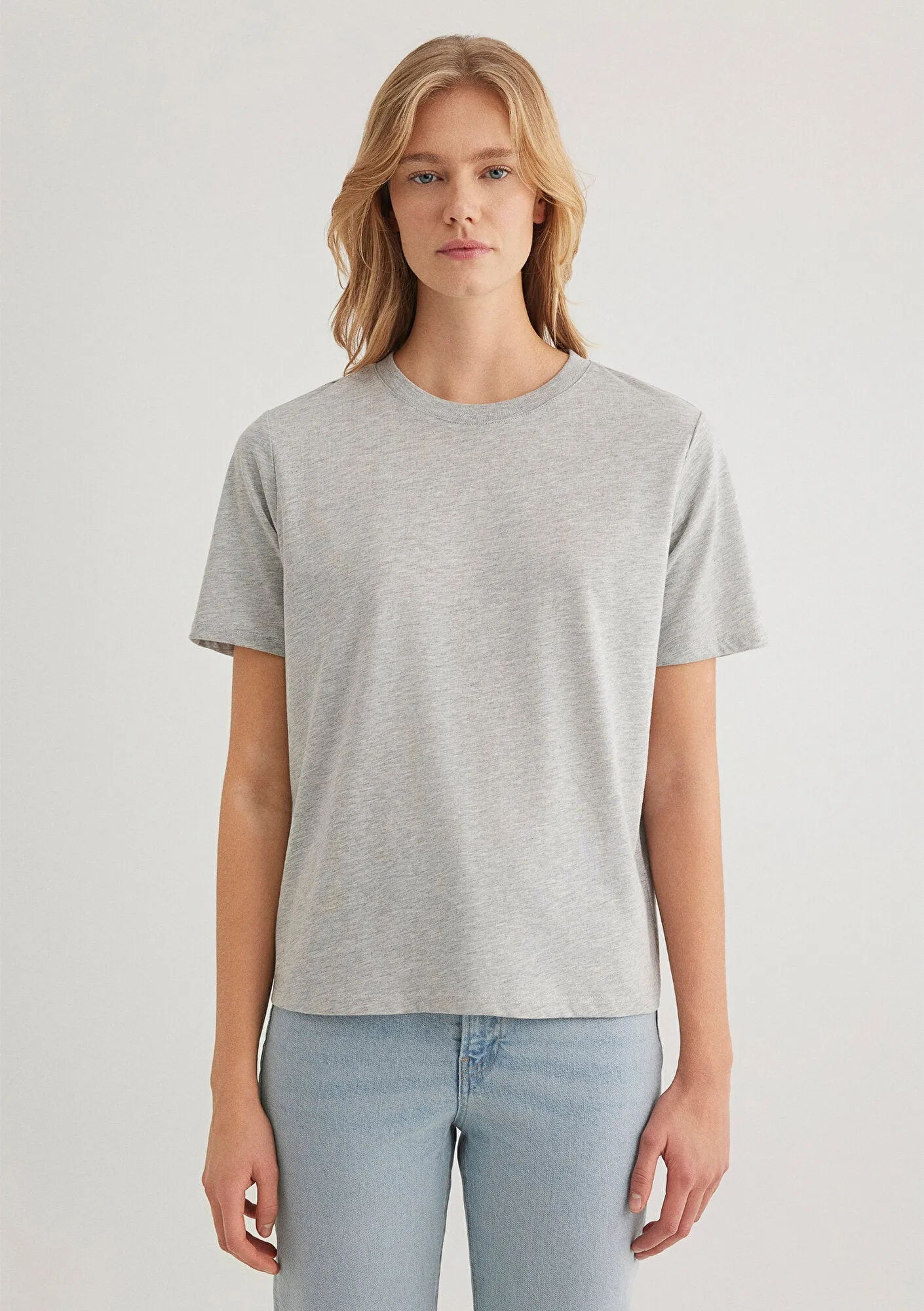 Crew Neck Grey Basic T-Shirt