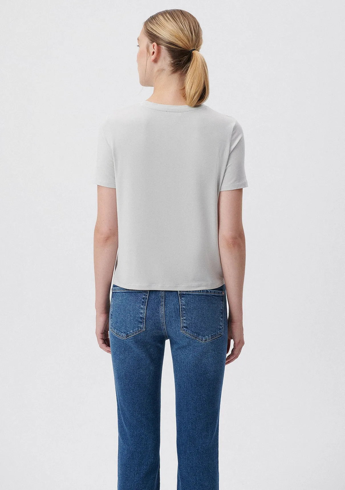 Crew Neck Grey Basic T-Shirt