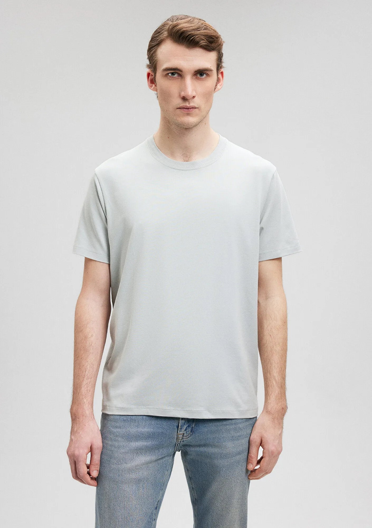Crew Neck Grey Basic T-Shirt