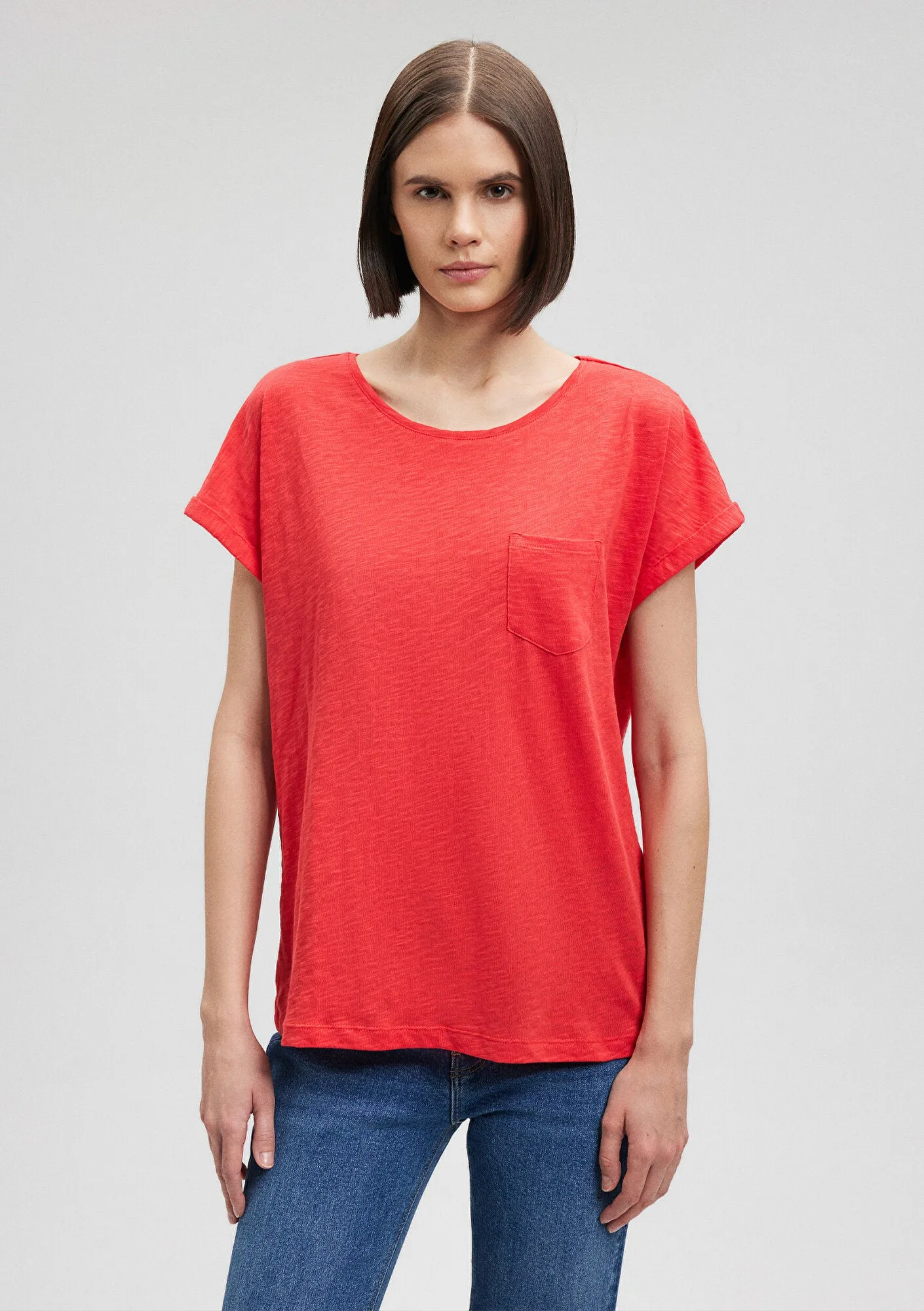 Crew Neck Pink Basic T-Shirt