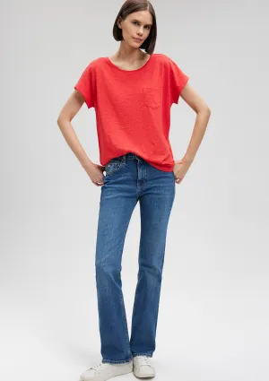 Crew Neck Pink Basic T-Shirt