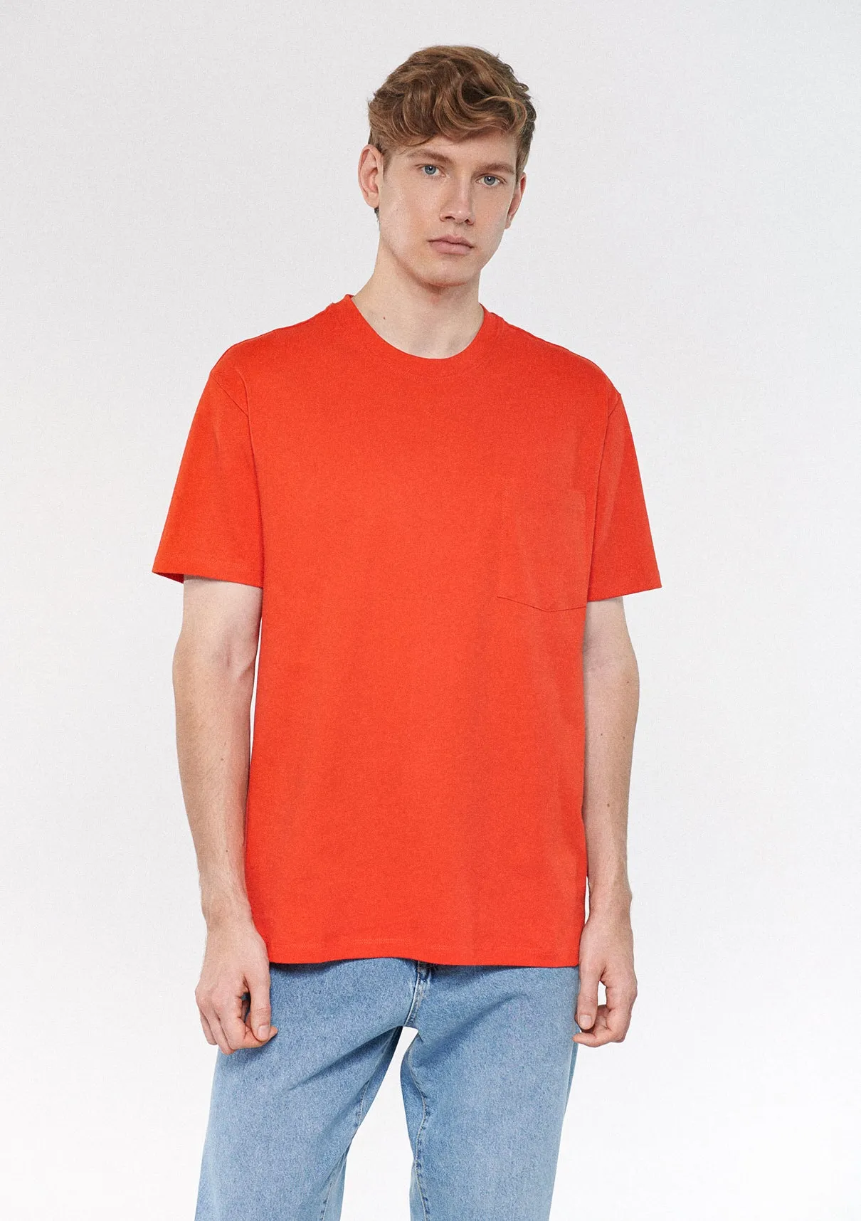 Crew Neck Red Basic T-Shirt