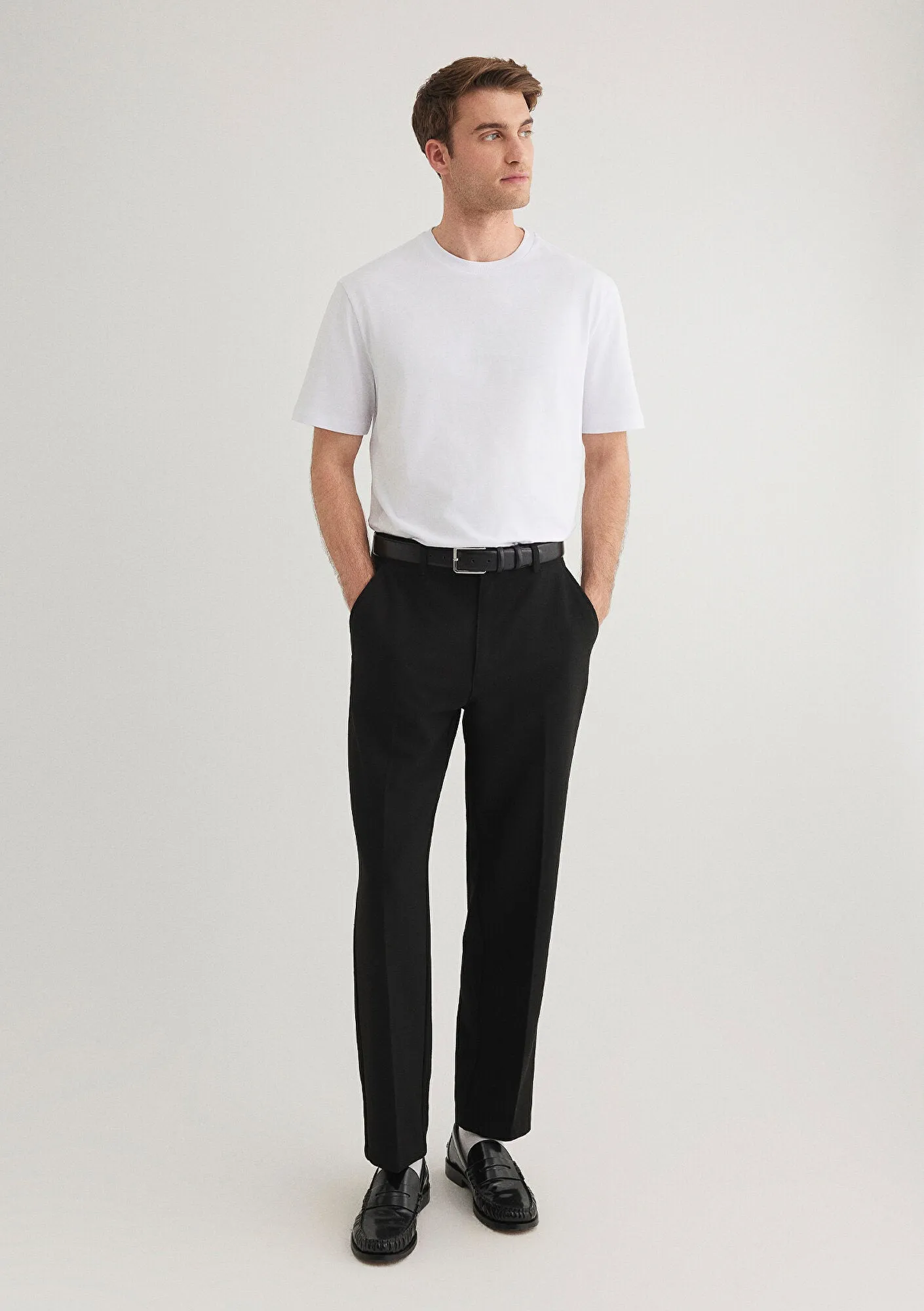 Crew Neck White Basic T-Shirt