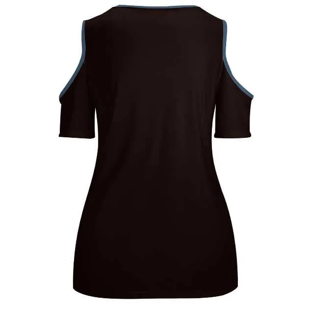 Crewneck casual solid color short sleeve-Single graph