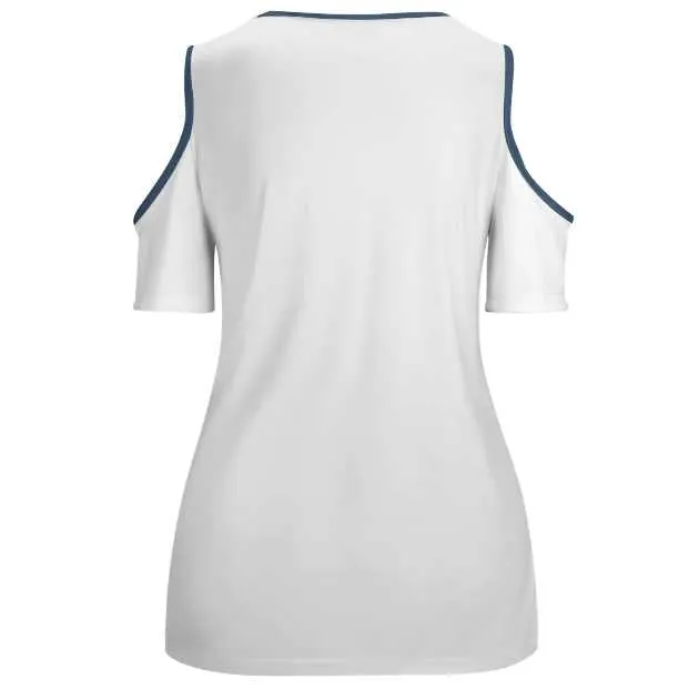Crewneck casual solid color short sleeve-Single graph