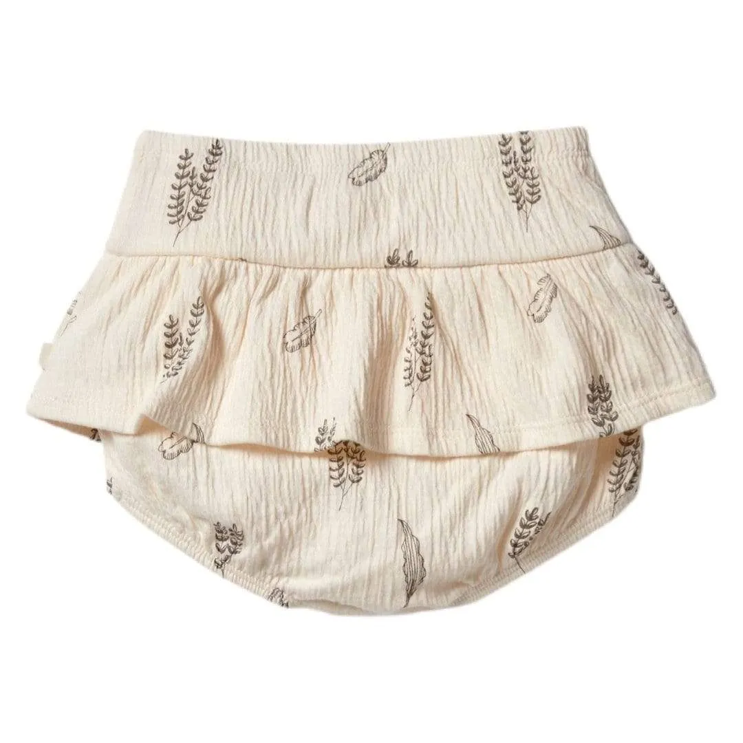 Crinkle Ruffle Nappy Pant - Seedling