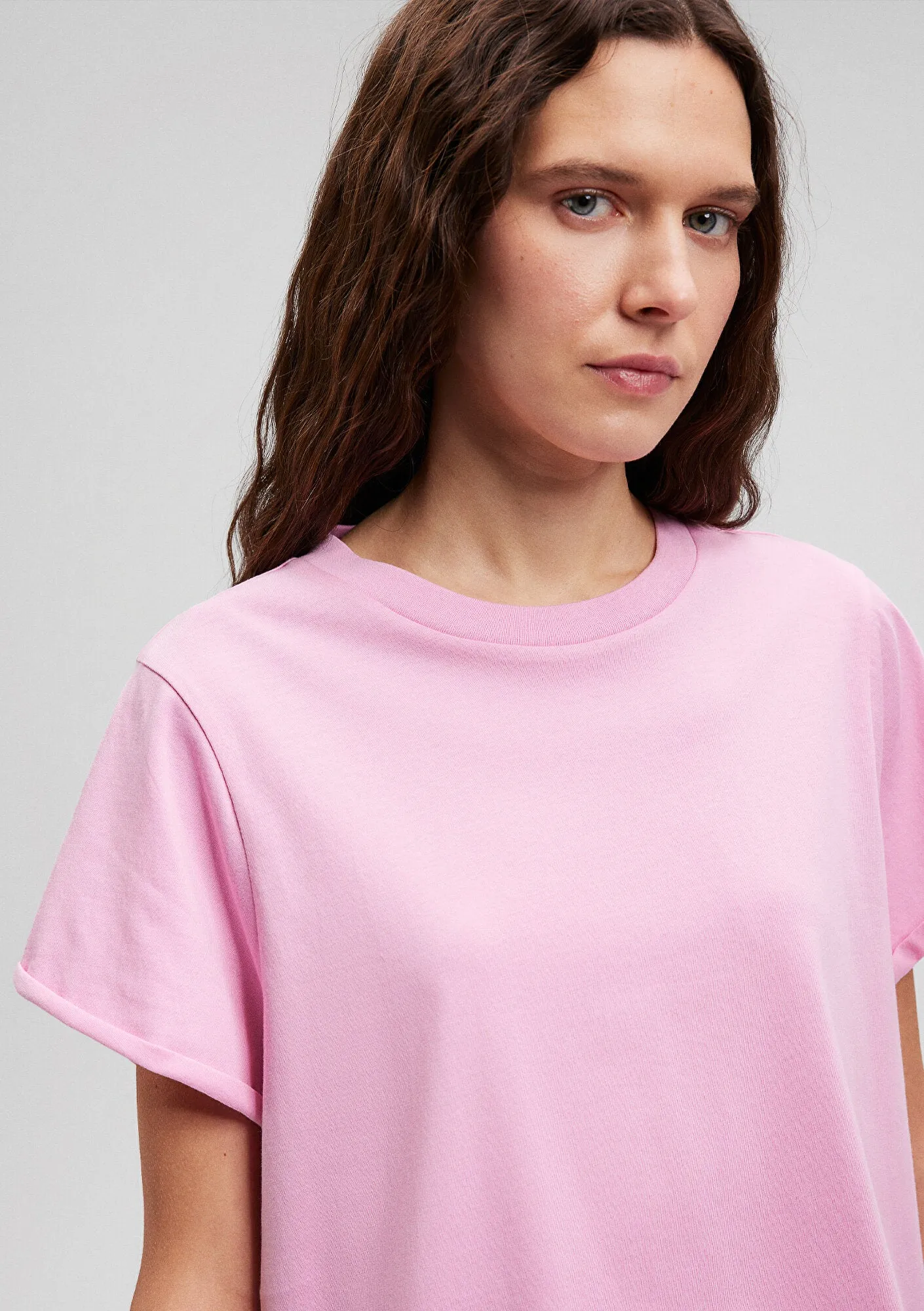 Crop Pink Basic T-Shirt