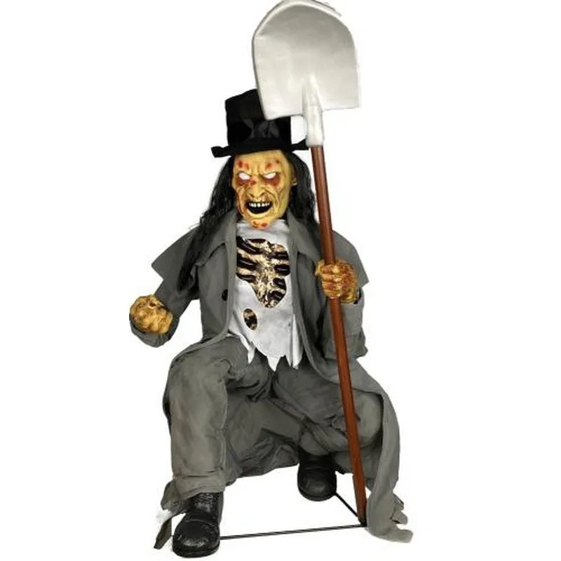 Crouching Grave Digger Animated Prop