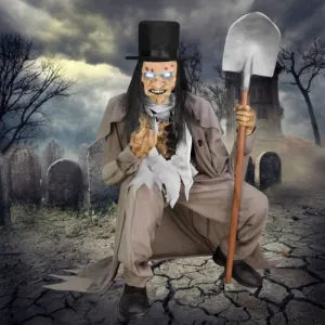 Crouching Grave Digger Animated Prop