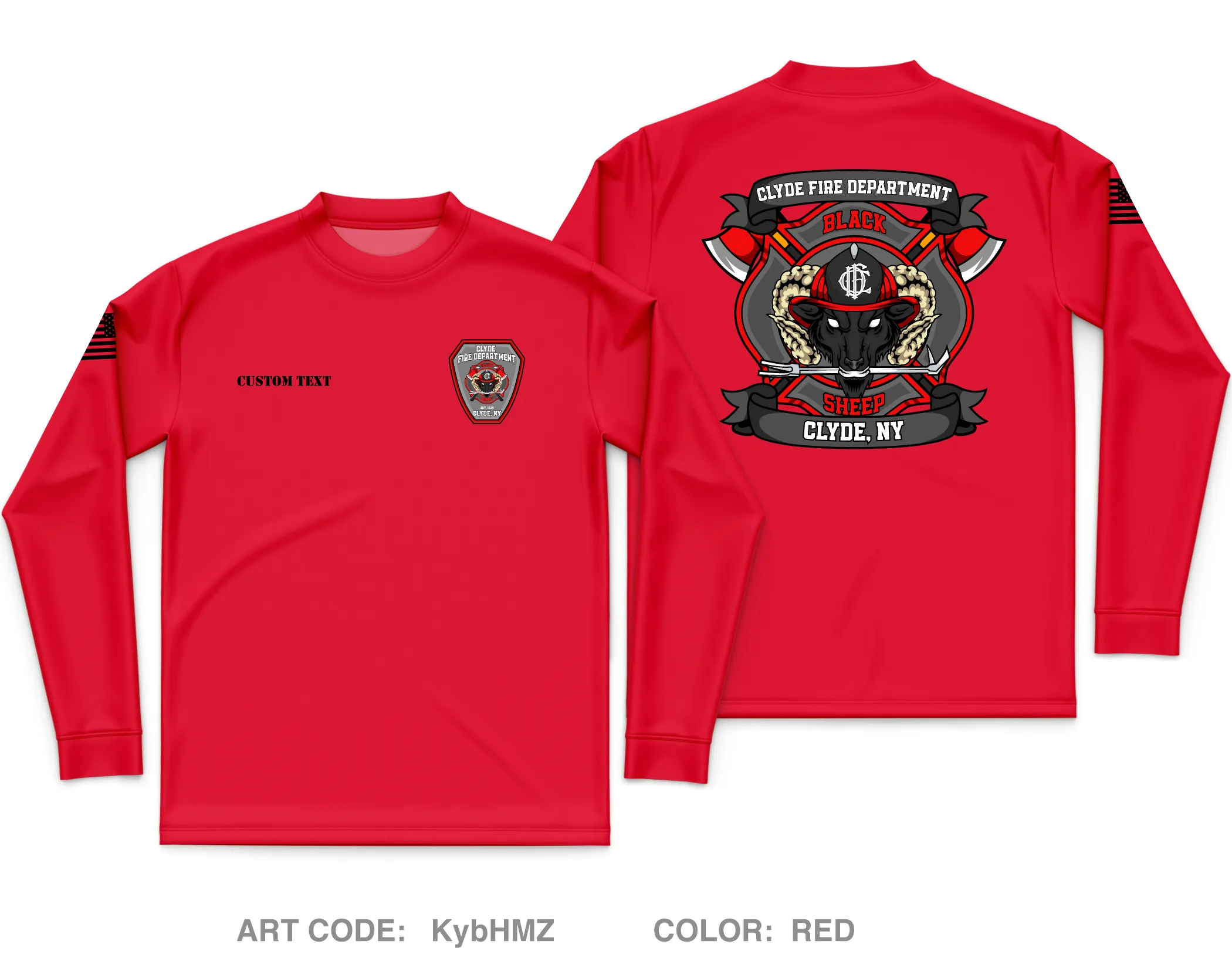 CUSTOM Clyde Fire Department Core Men's LS Performance Tee - KybHMZ