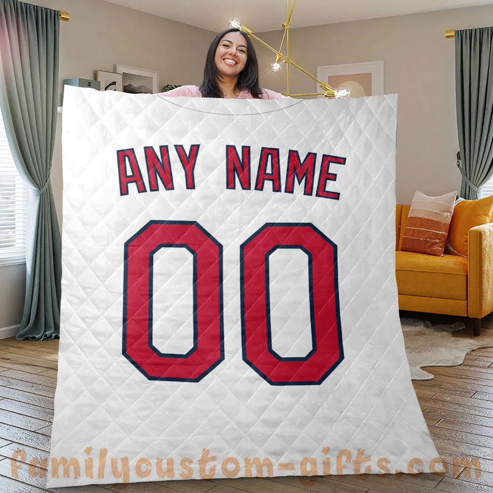 Custom Premium Quilt Blanket St. Louis Jersey Baseball Personalized Quilt Gifts for Her & Him