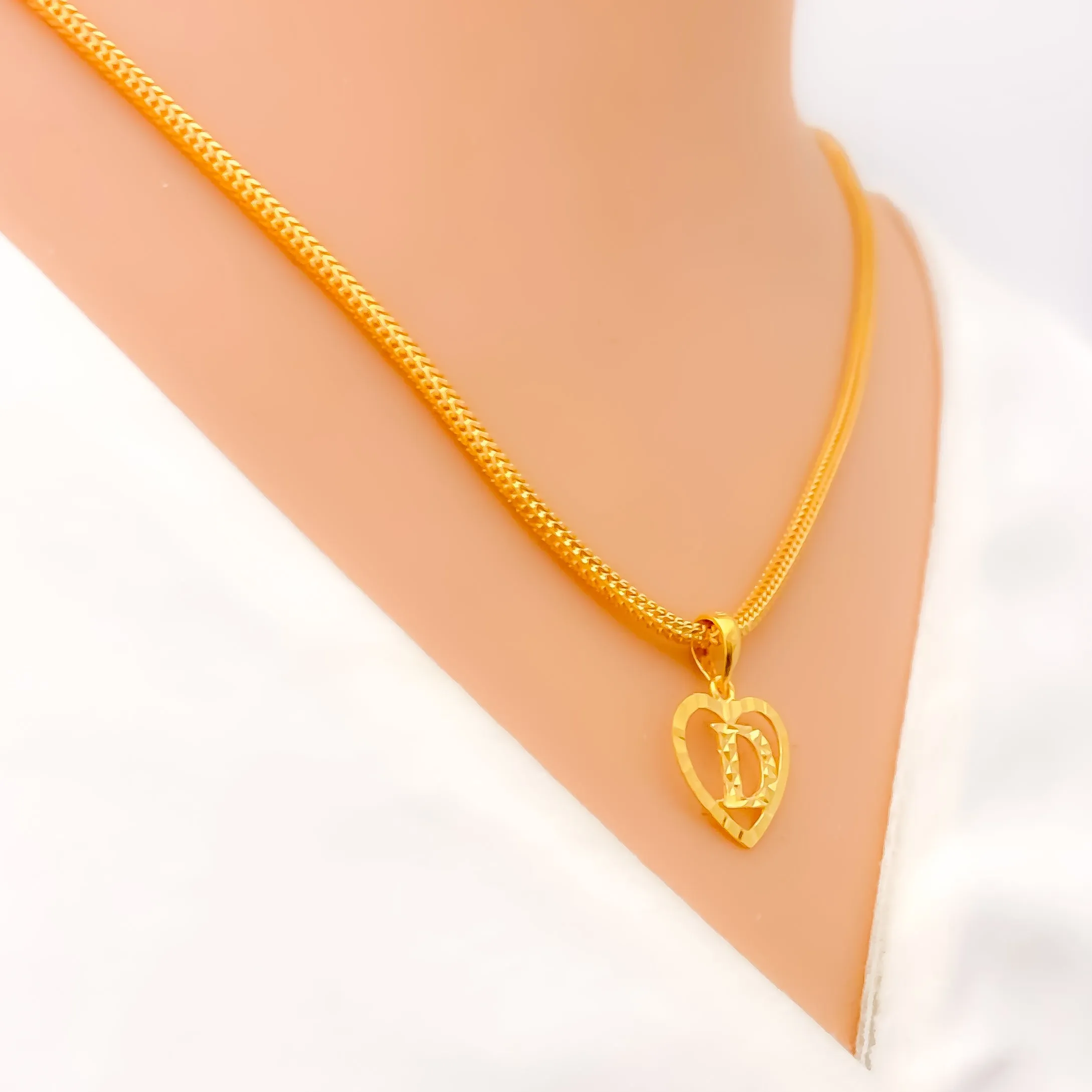 D 22k Gold Letter Pendant