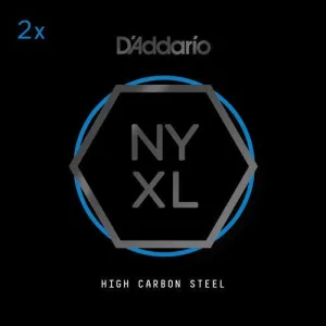 D'Addario NYXL Plain Steel Electric Guitar Single String - 13, 2 Pack