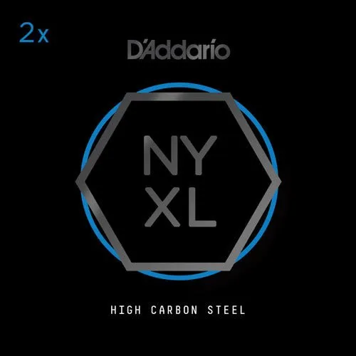 D'Addario NYXL Plain Steel Electric Guitar Single String - 15, 2 Pack