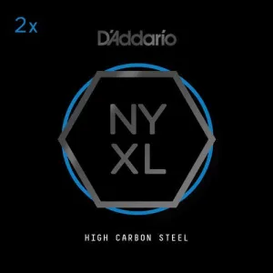 D'Addario NYXL Plain Steel Electric Guitar Single String - 17, 2 Pack