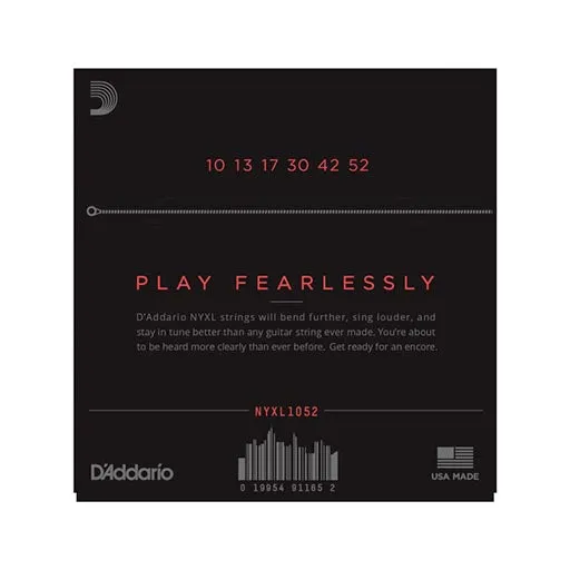 D'Addario NYXL1052 Nickel Wound Electric Guitar Strings, 10-52