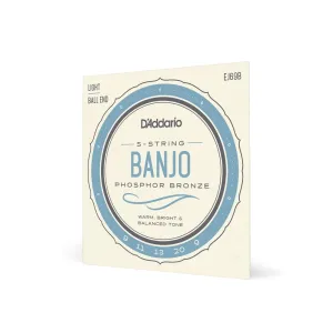 D'Addario Phosphor Bronze Ball End Banjo Strings Set, Light