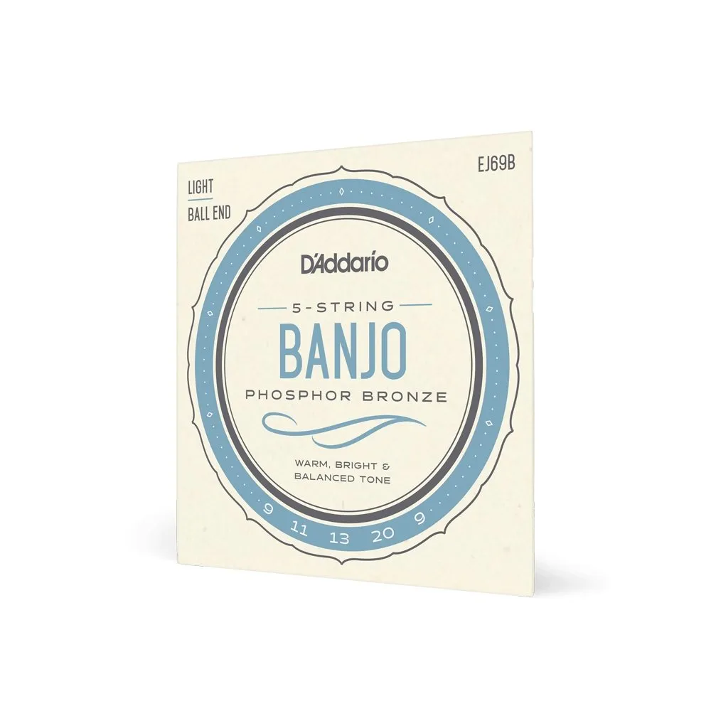 D'Addario Phosphor Bronze Ball End Banjo Strings Set, Light