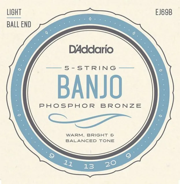 D'Addario Phosphor Bronze Ball End Banjo Strings Set, Light