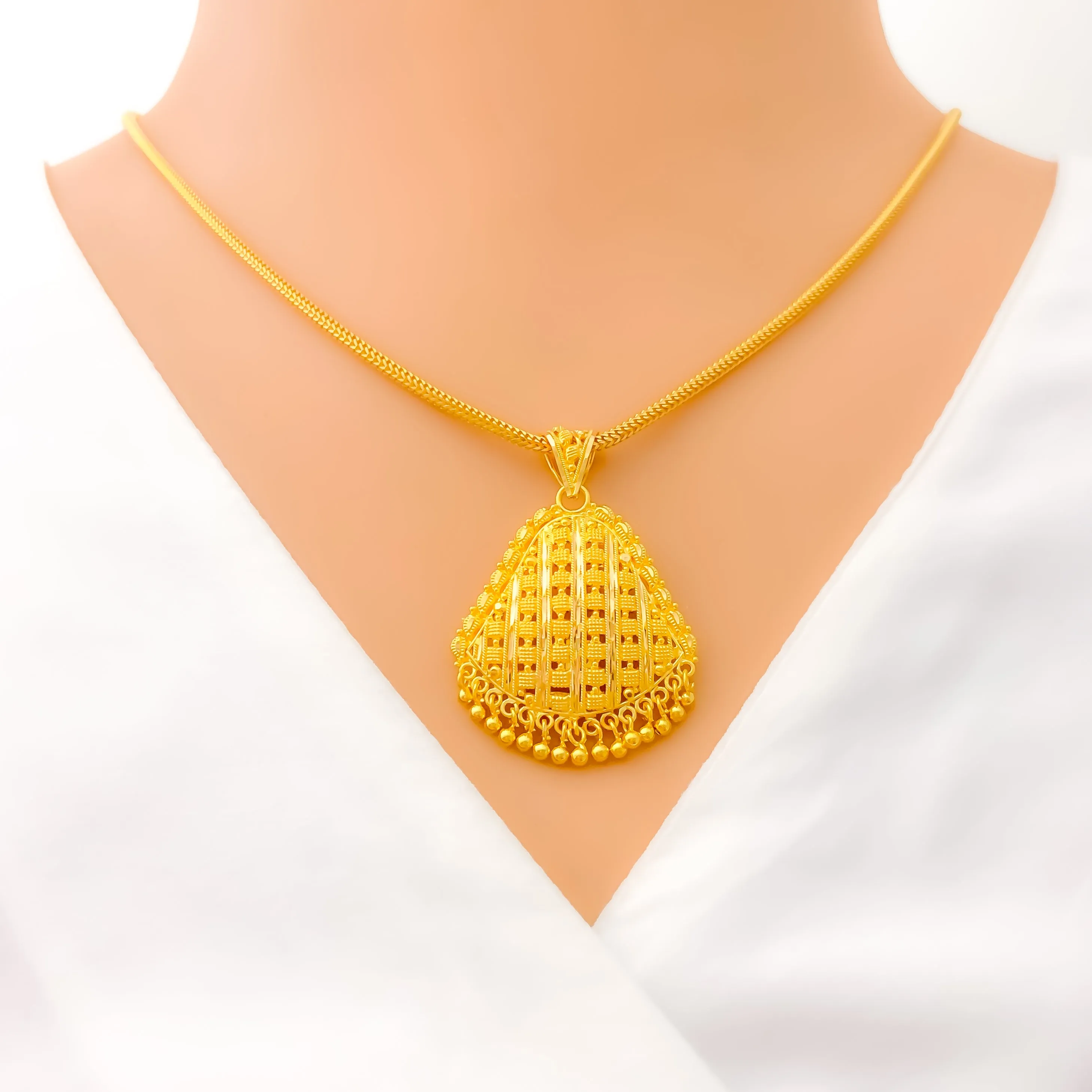 Dazzling Elevated 22k Gold Pendant