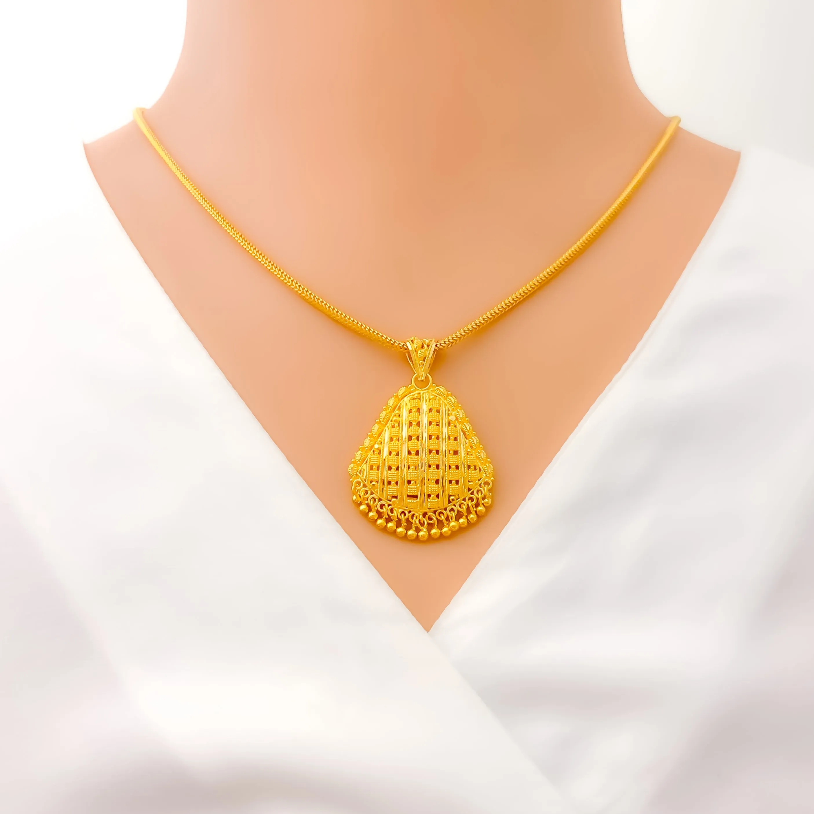 Dazzling Elevated 22k Gold Pendant