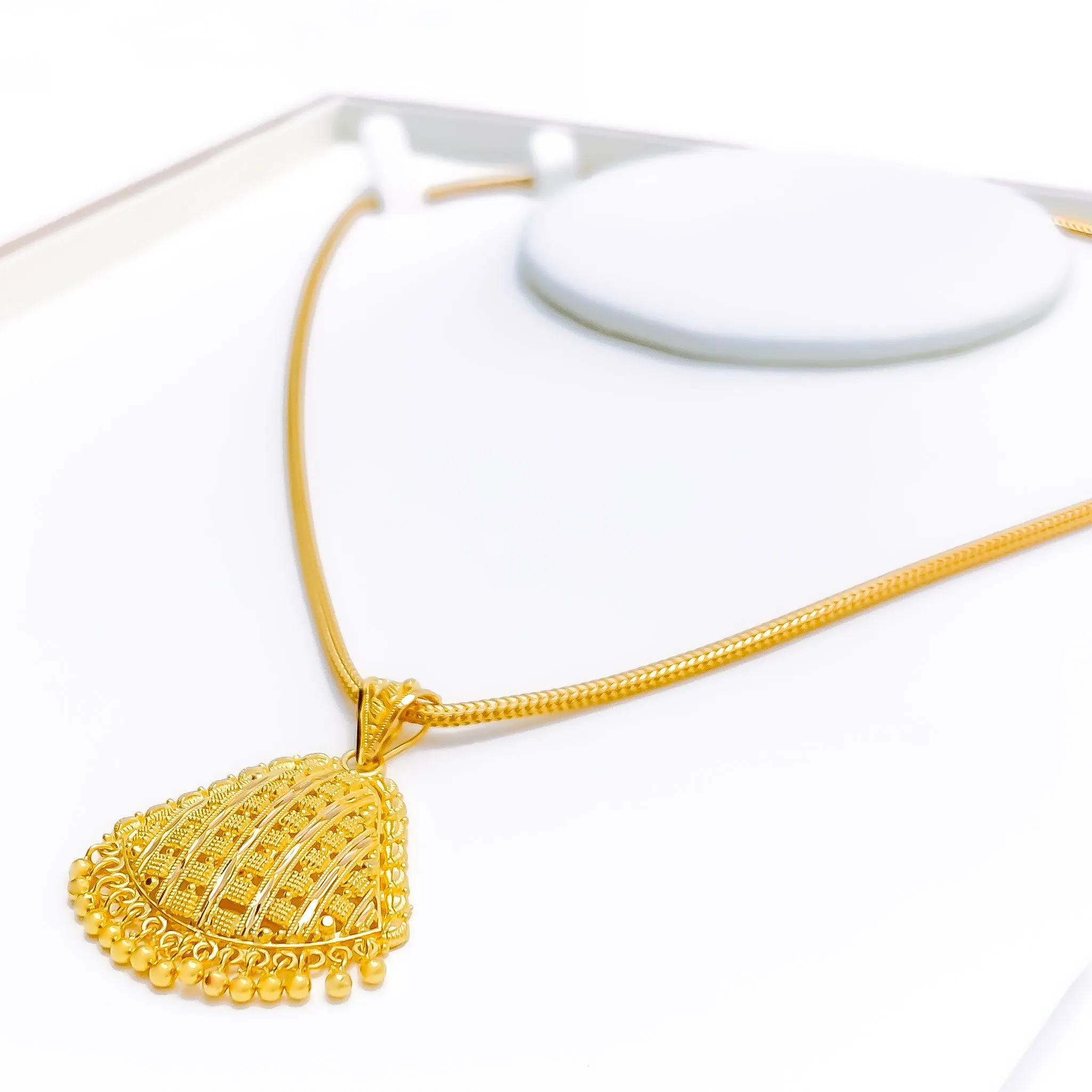 Dazzling Elevated 22k Gold Pendant