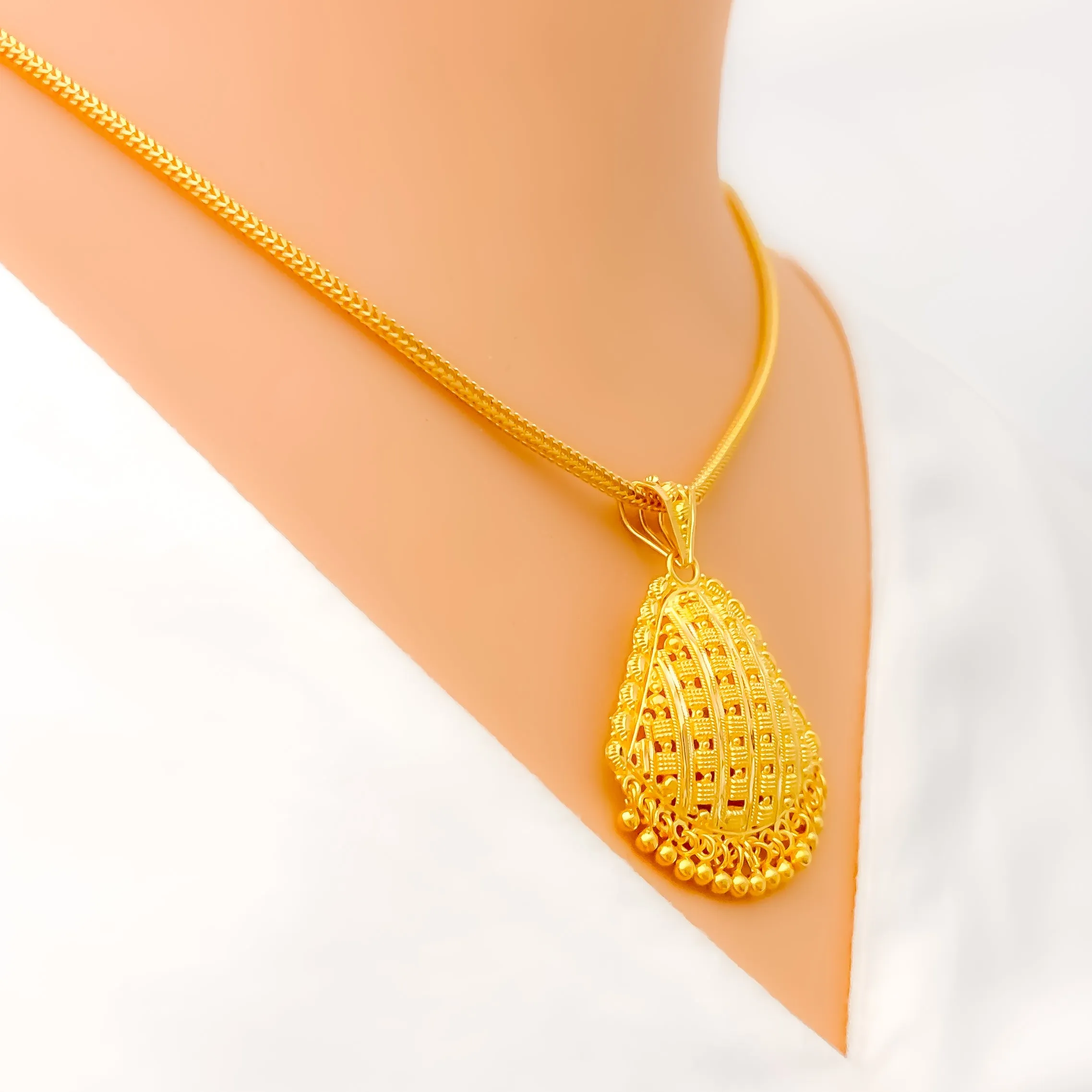 Dazzling Elevated 22k Gold Pendant