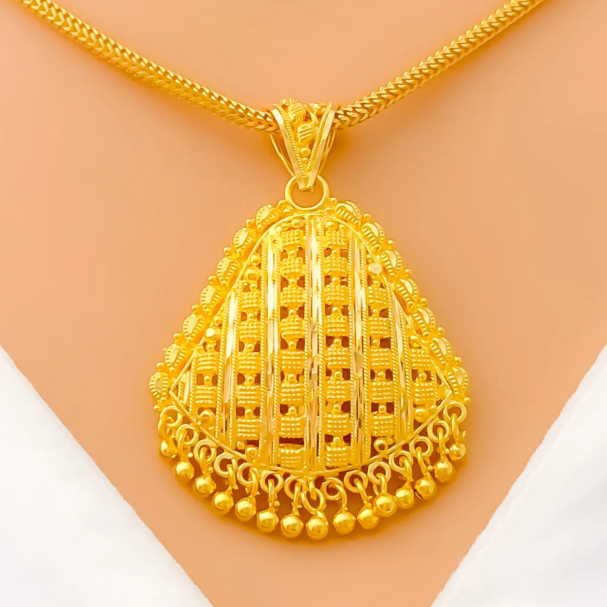 Dazzling Elevated 22k Gold Pendant
