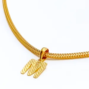 Dazzling M 22k Gold Letter Pendant