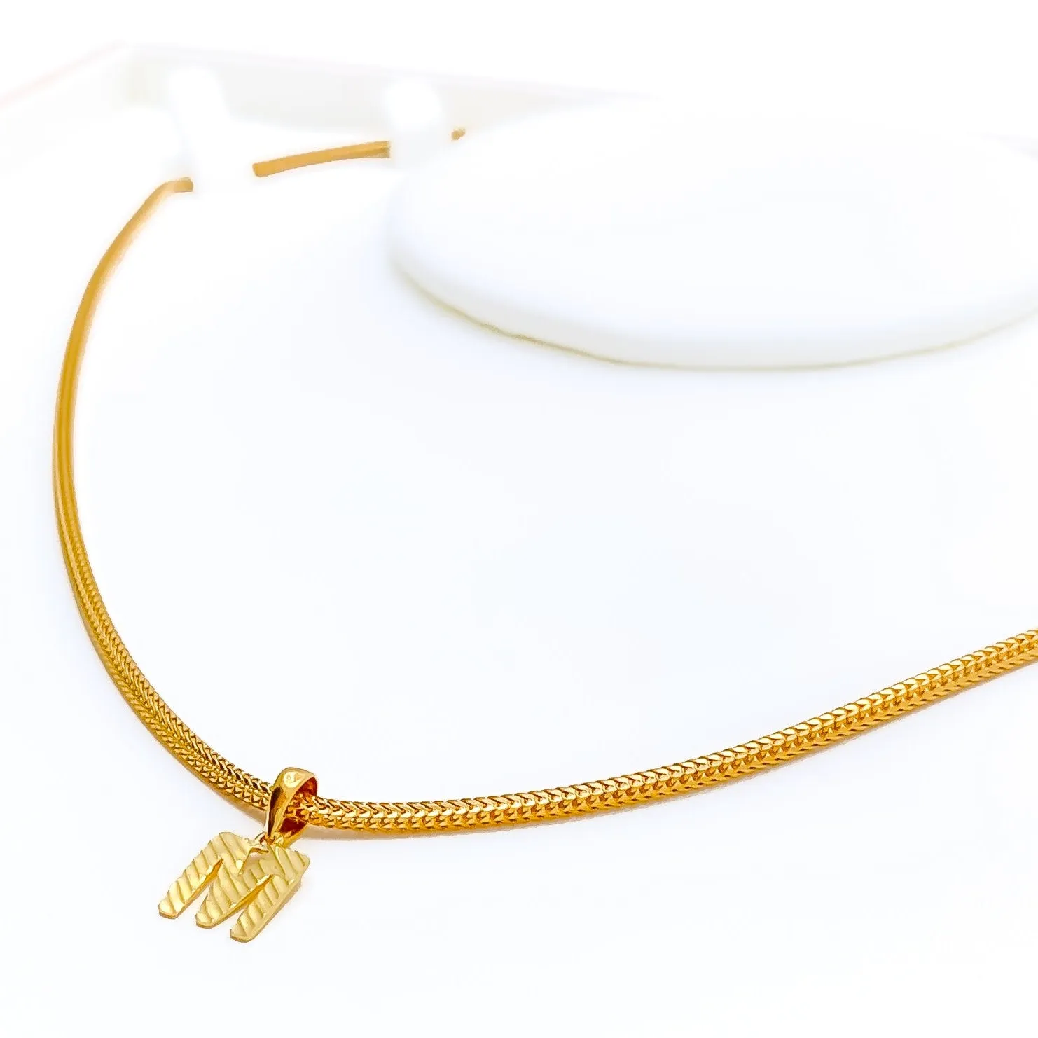 Dazzling M 22k Gold Letter Pendant
