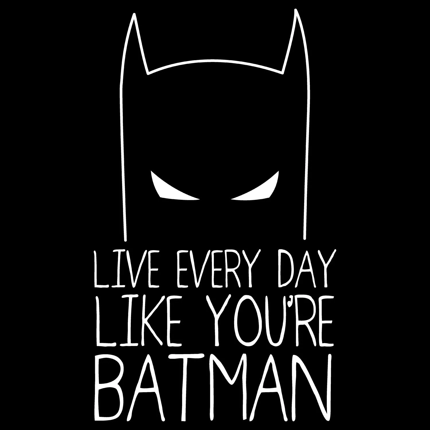 DC Comics Batman Text Every Day Official Men's T-Shirt (Black)