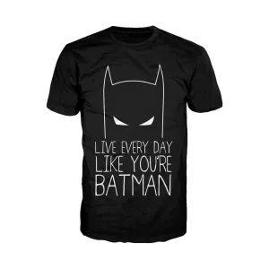 DC Comics Batman Text Every Day Official Men's T-Shirt (Black)