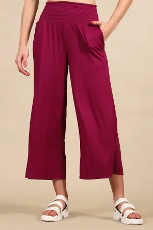 Deep Purple Smoked High Waisted Flared Pants