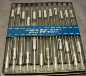 Deltronic HTM24 Class X Pin Gauge Sets. 0.005mm Steps Code HTM24-3825-6275, Range  .3825 - .6275mm