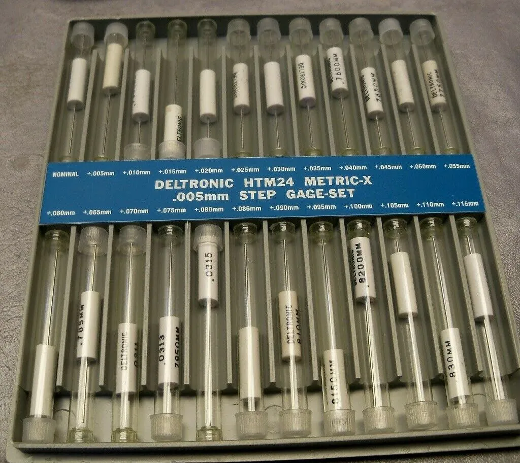 Deltronic HTM24 Class X Pin Gauge Sets. 0.005mm Steps Code HTM24-63-2.7425, Range  .6300 - 2.7425mm