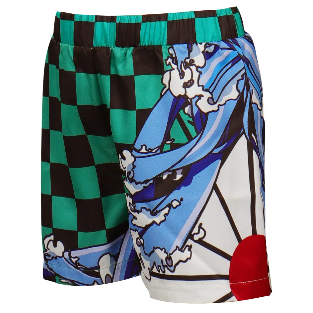 Demon Slayer Kamado Tanjirou Cosplay Costume Kids Children Beach Shorts Pants Outfits Halloween Carnival Suit-cossky®