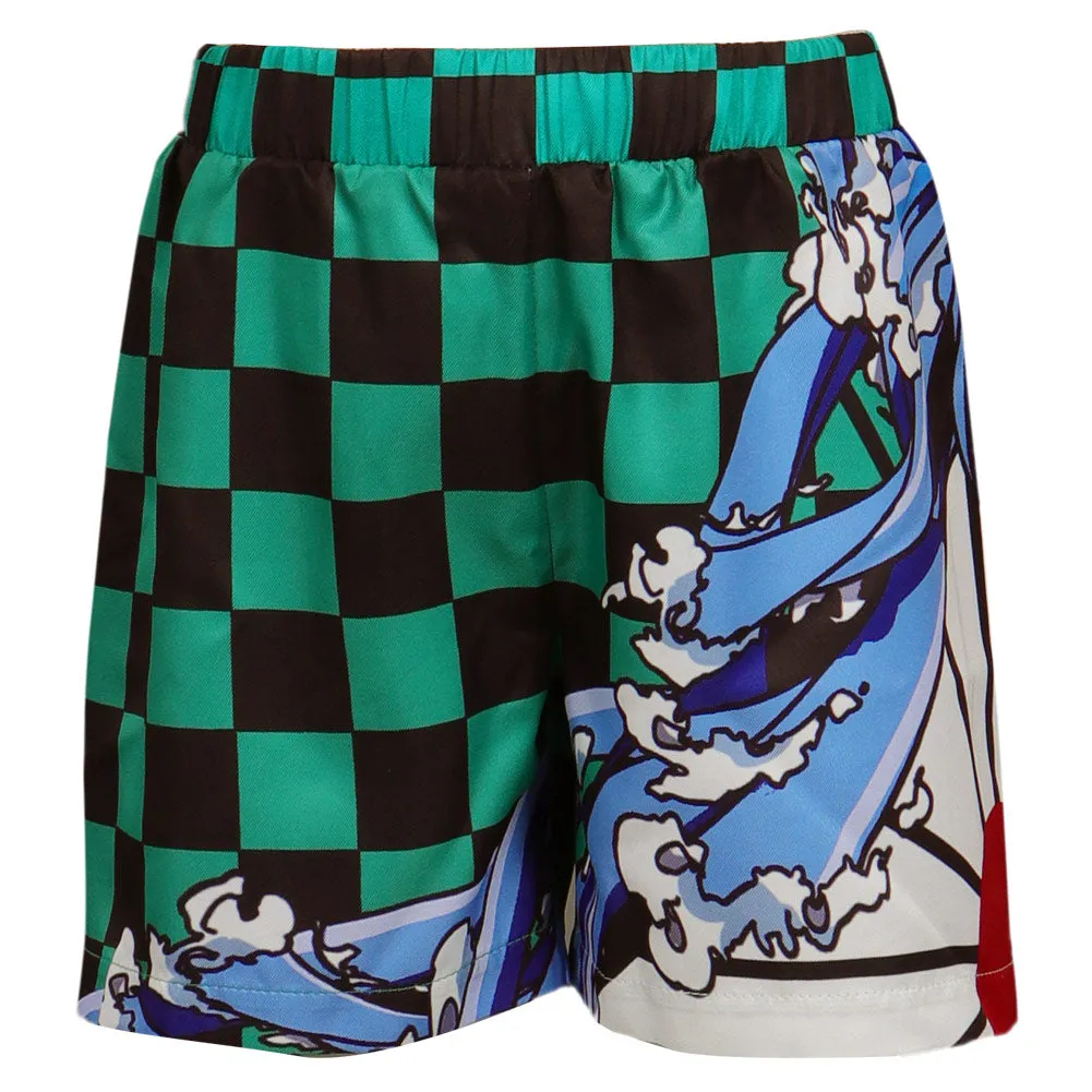 Demon Slayer Kamado Tanjirou Cosplay Costume Kids Children Beach Shorts Pants Outfits Halloween Carnival Suit-cossky®