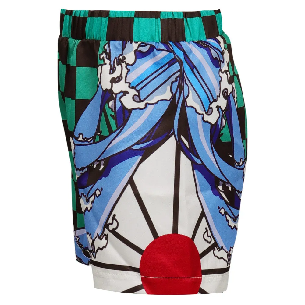 Demon Slayer Kamado Tanjirou Cosplay Costume Kids Children Beach Shorts Pants Outfits Halloween Carnival Suit-cossky®