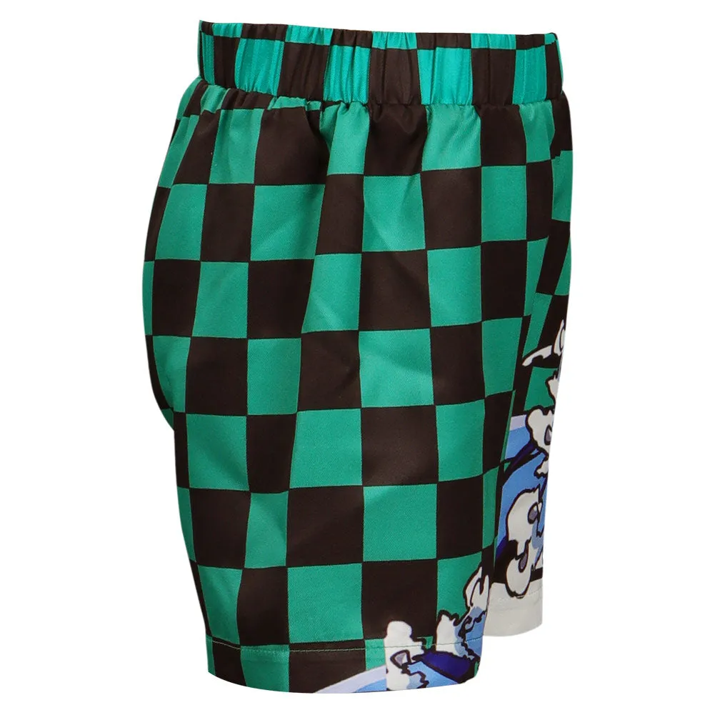 Demon Slayer Kamado Tanjirou Cosplay Costume Kids Children Beach Shorts Pants Outfits Halloween Carnival Suit-cossky®
