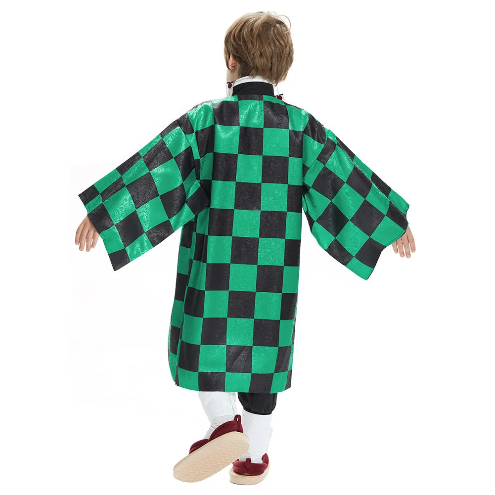 Demon Slayer: Kimetsu no Yaiba Halloween Carnival Suit Kamado Tanjirou Cosplay Costume Kids Kimono Outfits