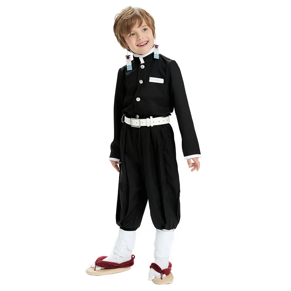 Demon Slayer: Kimetsu no Yaiba Halloween Carnival Suit Kamado Tanjirou Cosplay Costume Kids Kimono Outfits