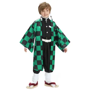 Demon Slayer: Kimetsu no Yaiba Halloween Carnival Suit Kamado Tanjirou Cosplay Costume Kids Kimono Outfits