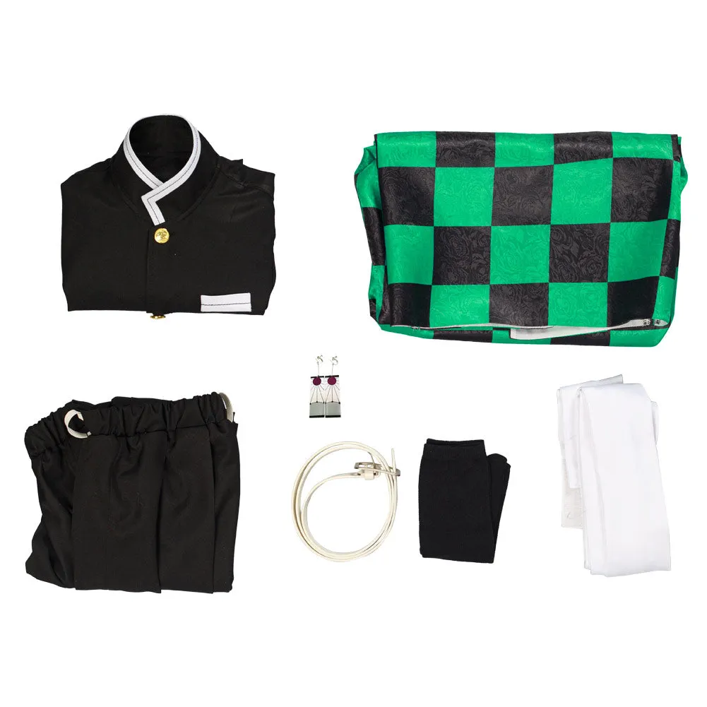 Demon Slayer: Kimetsu no Yaiba Halloween Carnival Suit Kamado Tanjirou Cosplay Costume Kids Kimono Outfits