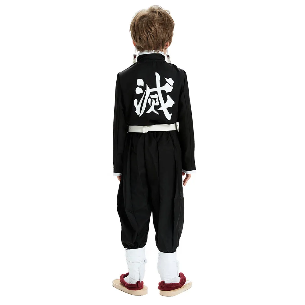 Demon Slayer: Kimetsu no Yaiba Halloween Carnival Suit Kamado Tanjirou Cosplay Costume Kids Kimono Outfits
