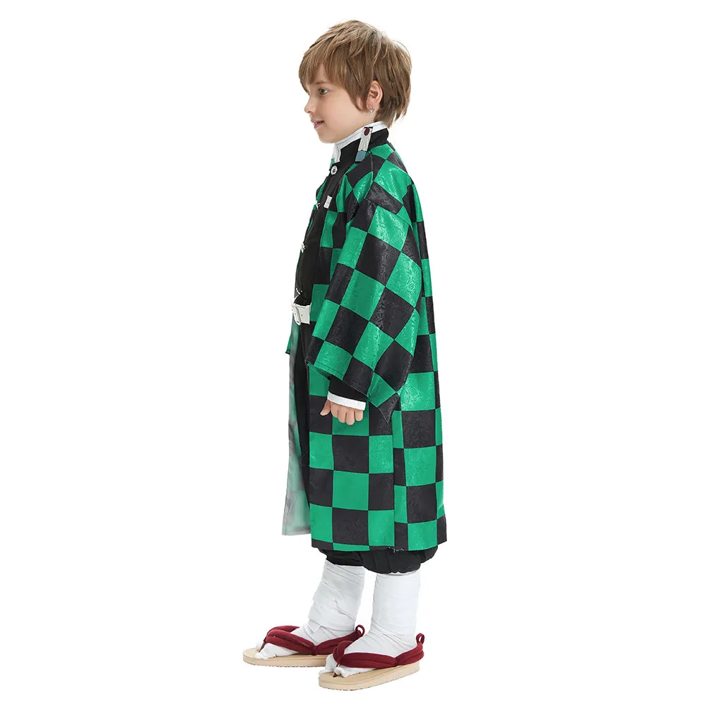Demon Slayer: Kimetsu no Yaiba Halloween Carnival Suit Kamado Tanjirou Cosplay Costume Kids Kimono Outfits